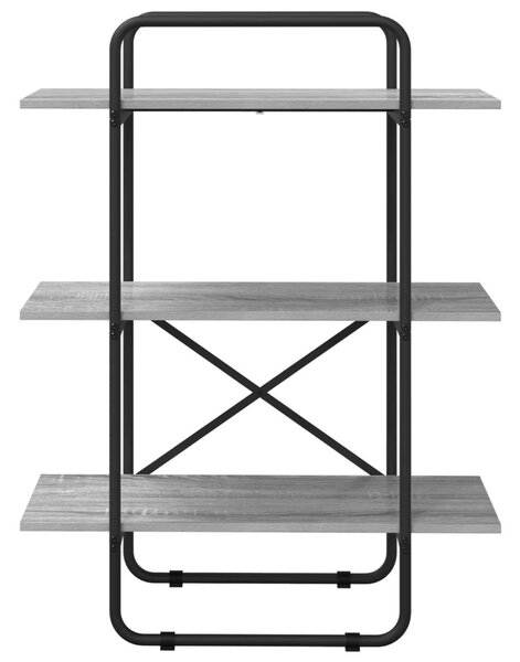 Könyvespolc 3 szintes 60 x 35 x 105 cm PB Szürke Sonoma