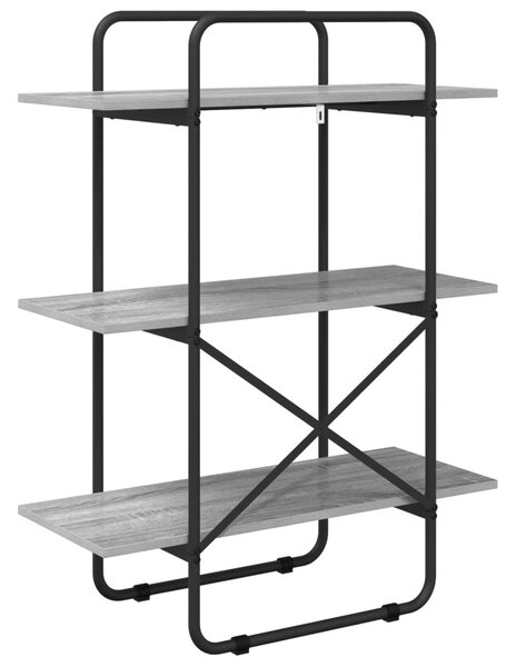 Könyvespolc 3 szintes 60 x 35 x 105 cm PB Szürke Sonoma