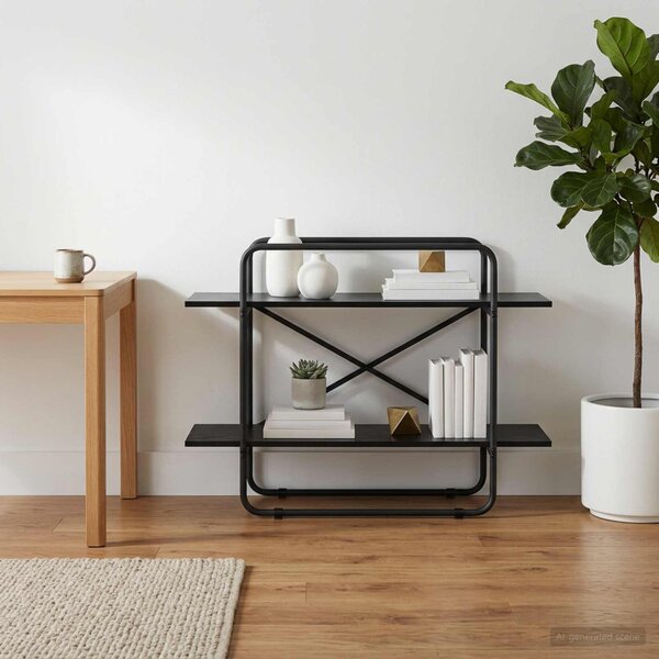 Könyvespolc 2 szintes 100 x 35 x 70 cm PB Fekete Tölgy