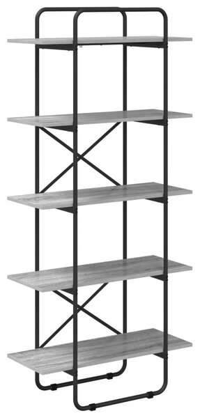 Könyvespolc 5 szintes 60 x 35 x 175,5 cm PB Szürke Sonoma