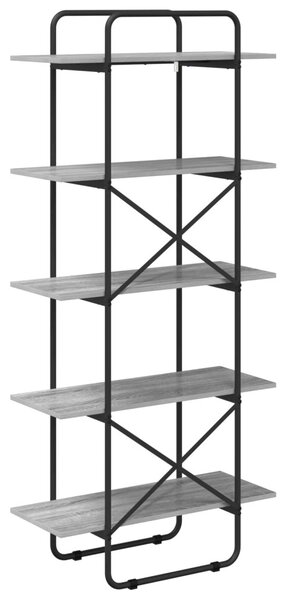 Könyvespolc 5 szintes 60 x 35 x 175,5 cm PB Szürke Sonoma