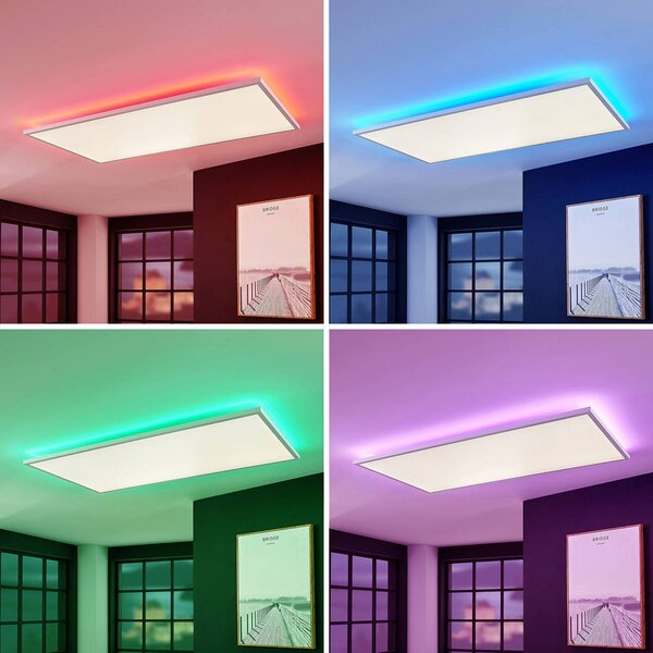 Arcchio LED panel Brenda, 120 x 60 cm, CCT, távvezérléssel, dimmelhető, Fehér / opál, Nappali / Étkező, Modern