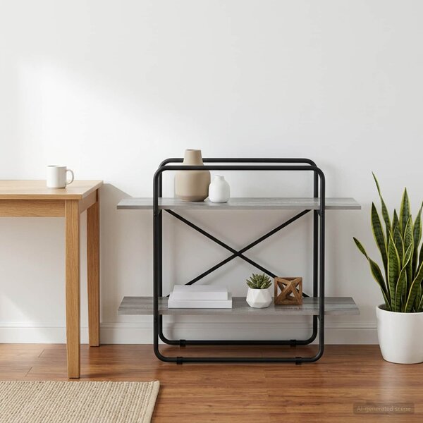 Könyvespolc 2 szintes 100 x 35 x 70 cm PB Szürke Sonoma