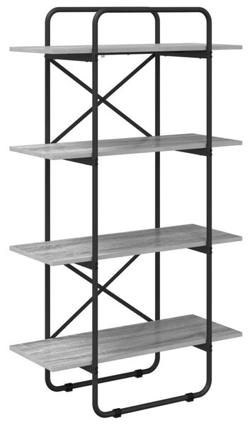 Könyvespolc 4 szintes 60 x 35 x 140 cm PB Szürke Sonoma