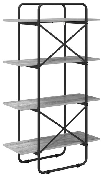 Könyvespolc 4 szintes 60 x 35 x 140 cm PB Szürke Sonoma