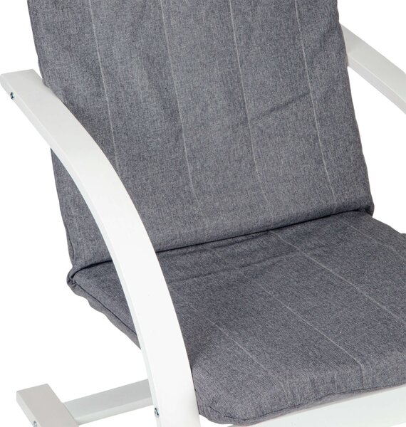 ModernHome Finn Hintaszék nyugágy nappaliba - Fehér, Szürke