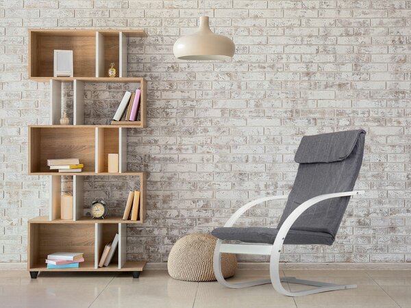ModernHome Finn Hintaszék nyugágy nappaliba - Fehér, Szürke