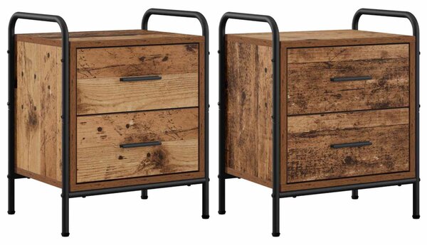 Éjjeliszekrény 2 db Antik Fa 40 x 30 x 50 cm Szerelt Fa
