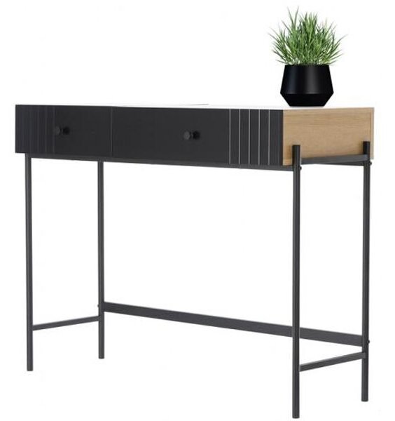 Retro Sminkasztal - Fekete - 80x40x114 cm