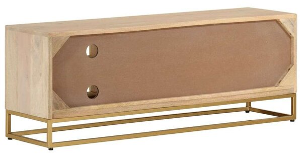 VidaXL tömör mangófa és vas TV-szekrény 110 x 30 x 40 cm