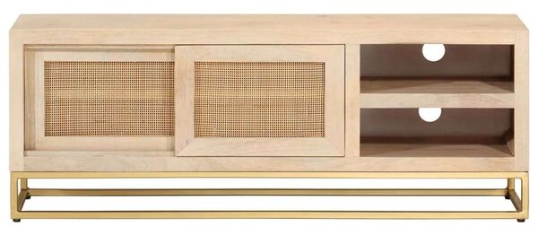 VidaXL tömör mangófa és vas TV-szekrény 110 x 30 x 40 cm