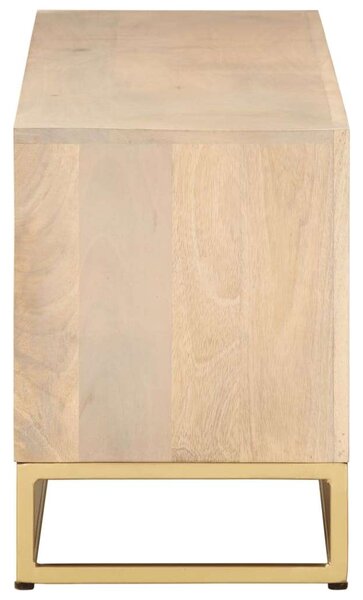 VidaXL tömör mangófa és vas TV-szekrény 110 x 30 x 40 cm