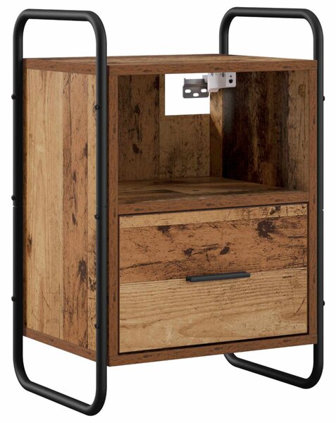 Függő éjjeli szekrény 2 db Antik Fa 40 x 30 x 60 cm Szerelt Fa