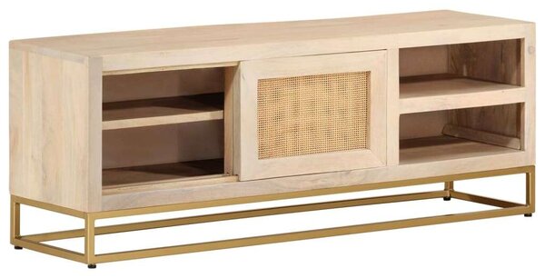 VidaXL tömör mangófa és vas TV-szekrény 110 x 30 x 40 cm