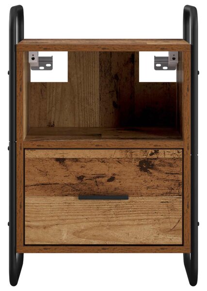 Függő éjjeli szekrény 2 db Antik Fa 40 x 30 x 60 cm Szerelt Fa