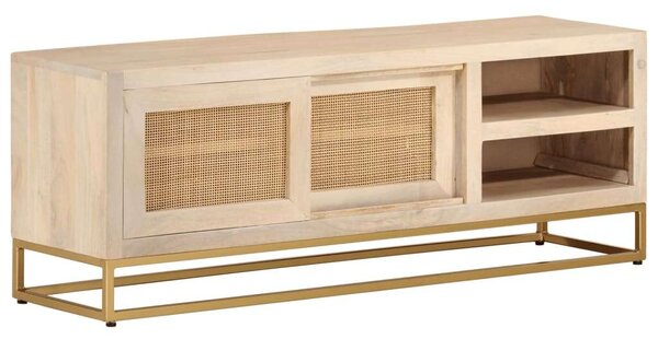 VidaXL tömör mangófa és vas TV-szekrény 110 x 30 x 40 cm