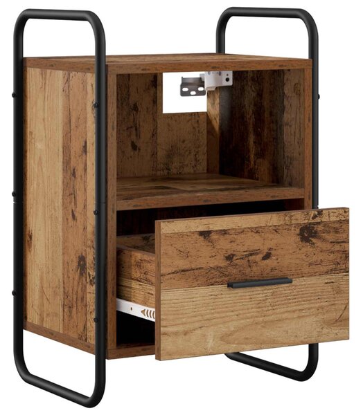 Függő éjjeli szekrény 2 db Antik Fa 40 x 30 x 60 cm Szerelt Fa