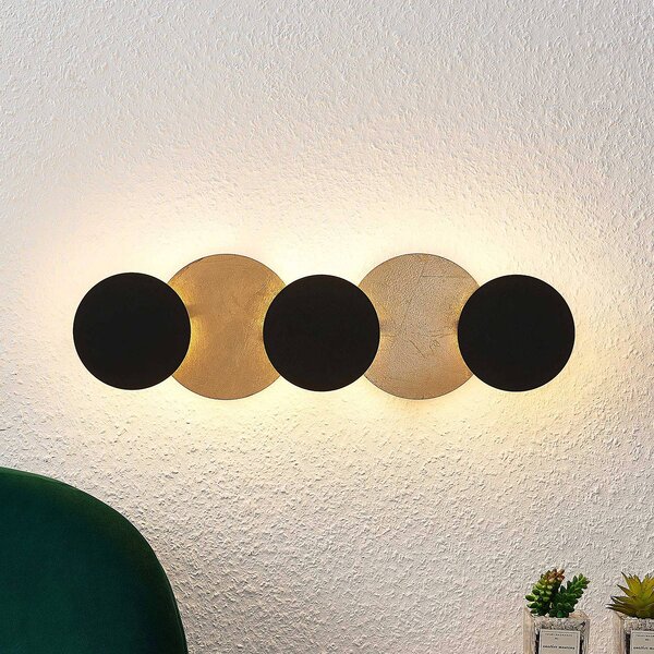 Lindby LED fali lámpa Grazyna, 52 cm, 5 lámpás, állítható, Fekete, Nappali / Étkező, fém, Modern