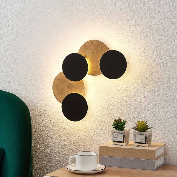 Lindby LED fali lámpa Grazyna, 52 cm, 5 lámpás, állítható, Fekete, Nappali / Étkező, fém, Modern