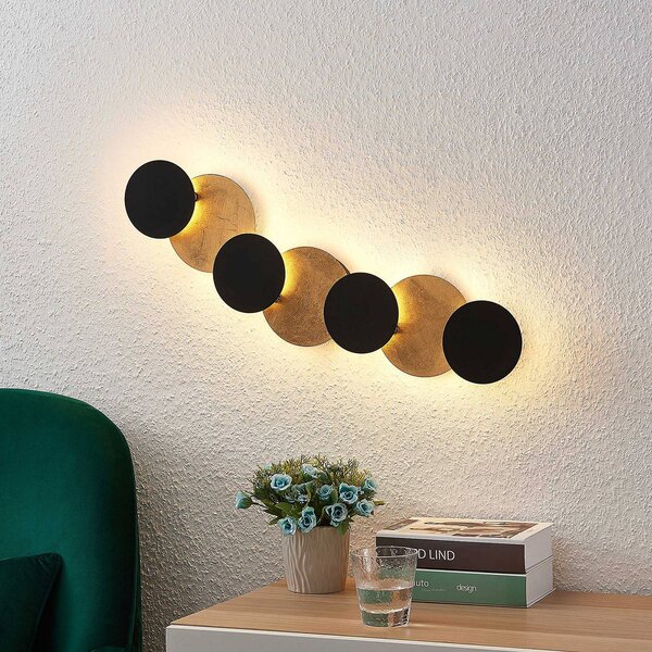 Lindby LED-es fali lámpa Grazyna, 72 cm, 7 fényű, állítható, Fekete, Nappali / Étkező, fém, Modern