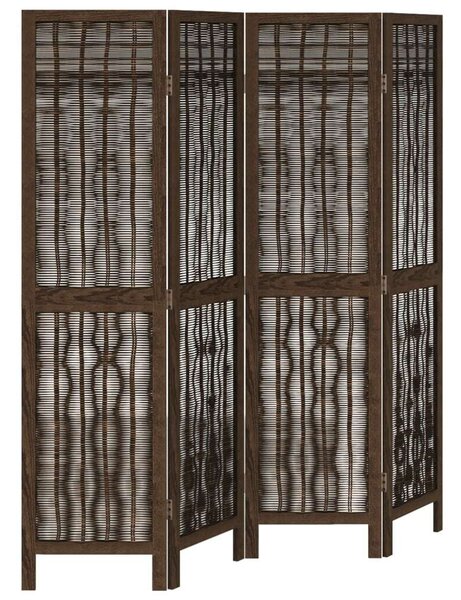 VidaXL 4 Paneles Térelválasztó - Tömör Császárfa - 140-145x160 cm