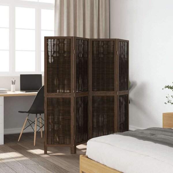 VidaXL 4 Paneles Térelválasztó - Tömör Császárfa - 140-145x160 cm