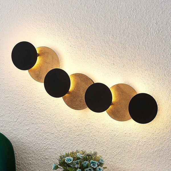Lindby LED-es fali lámpa Grazyna, 72 cm, 7 fényű, állítható, Fekete, Nappali / Étkező, fém, Modern