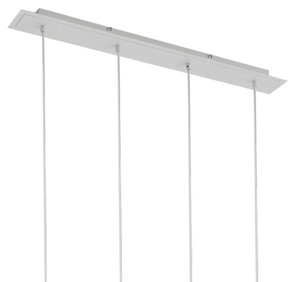 Lindby lógó világítás Joffrey, 76 cm, fehér, 4 izzós, GU10, dimmelhető, Fehér / opál, Nappali / Étkező, fém, Modern