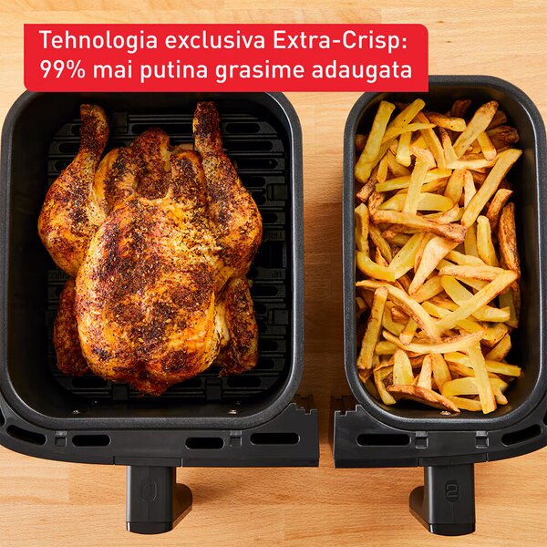 Tefal EY905B10 Dual Easy Fry & Grill Forrólevegős sütő 2700W, Fekete