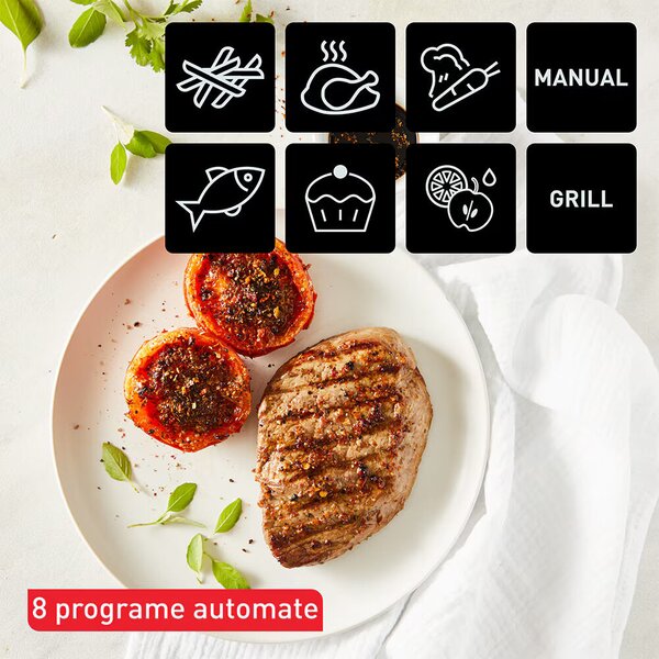 Tefal EY905B10 Dual Easy Fry & Grill Forrólevegős sütő 2700W, Fekete