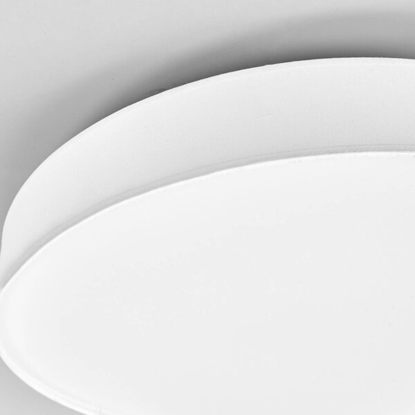 Lindby LED mennyezeti lámpa Saira, Ø 50 cm, fehér, textil, Fehér / opál, Nappali / Étkező, Textil / szövet / selyem, Modern