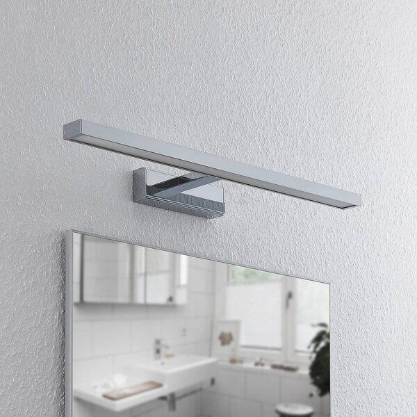 Lindby LED tükörvilágítás Jukka, 60 cm, króm, fém, IP44, Króm / ezüst, Fürdőszoba, Alumínium, Modern