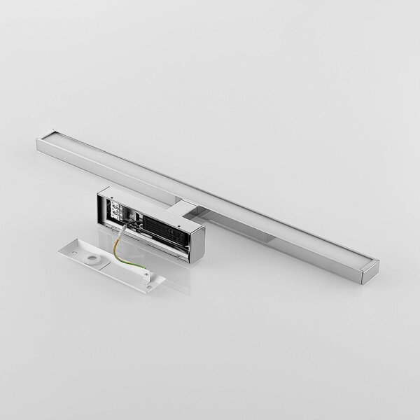 Lindby LED tükörvilágítás Jukka, 60 cm, króm, fém, IP44, Króm / ezüst, Fürdőszoba, Alumínium, Modern