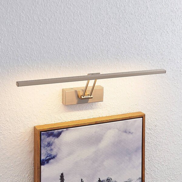 Lucande Thibaud LED kép világítás, nikkel, 51,4 cm, Alu / szürke / cink, Nappali / Étkező, fém, Modern