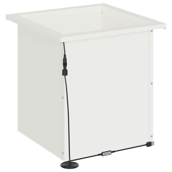 Led-es kerti virágláda 2 db Fehér 40 x 40 x 40 cm Acél