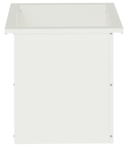 Led-es kerti virágláda 2 db Fehér 40 x 40 x 40 cm Acél
