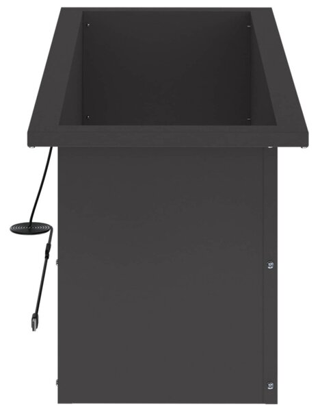 Led-es kerti virágláda Fekete 30 x 80 x 30 cm Acél
