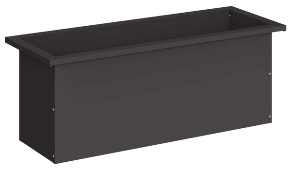 Led-es kerti virágláda Fekete 30 x 80 x 30 cm Acél
