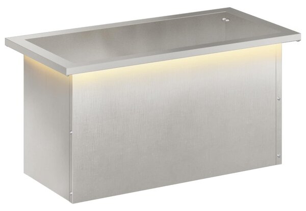 Led-es kerti virágláda Ezüst 30 x 60 x 30 cm Rozsdamentes Acél