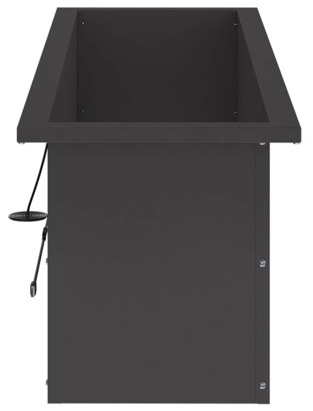 Led-es kerti virágláda Fekete 30 x 100 x 30 cm Acél