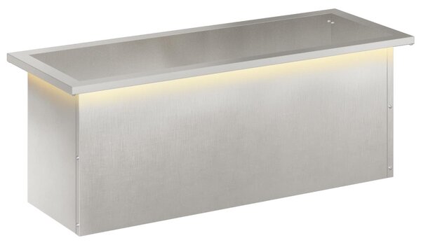 Led-es kerti virágláda Ezüst 30 x 80 x 30 cm Rozsdamentes Acél