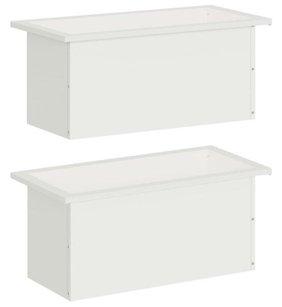 Led-es kerti virágláda 2 db Fehér 30 x 60 x 30 cm Acél