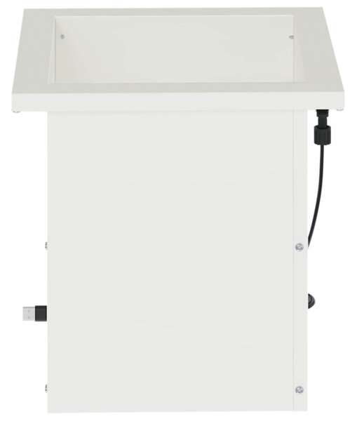 Led-es kerti virágláda 2 db Fehér 30 x 30 x 30 cm Acél