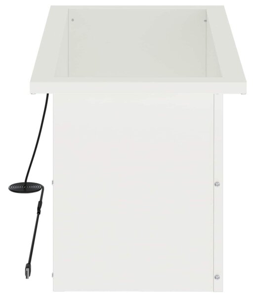 Led-es kerti virágláda 2 db Fehér 30 x 60 x 30 cm Acél