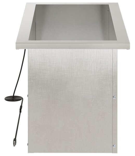 Led-es kerti virágláda Ezüst 30 x 60 x 30 cm Rozsdamentes Acél