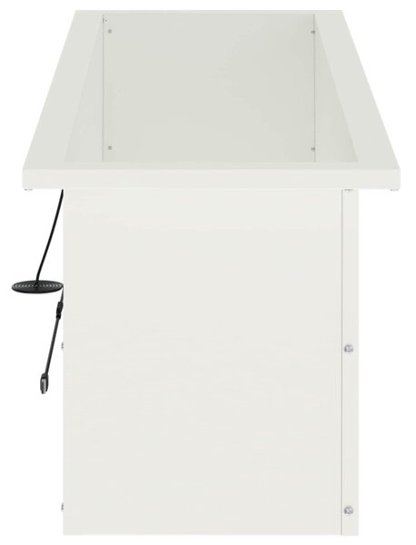 Led-es kerti virágláda Fehér 30 x 100 x 30 cm Acél