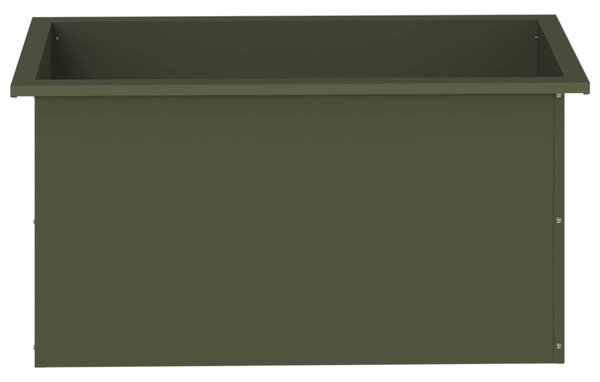 Led-es kerti virágláda Olajzöld 40 x 80 x 40 cm Acél