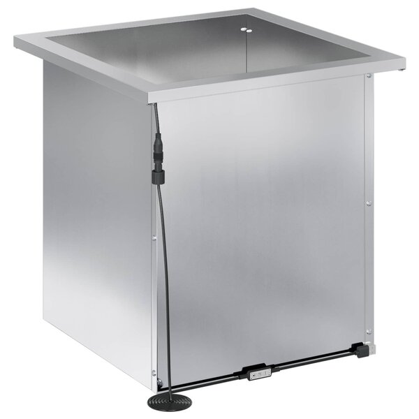 Led-es kerti virágláda 2 db Ezüst 40 x 40 x 40 cm