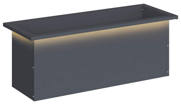 Led-es kerti virágláda Antracit 30 x 80 x 30 cm Acél