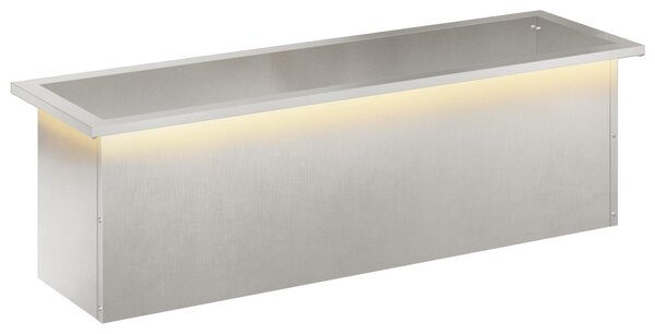 Led-es kerti virágláda Ezüst 30 x 100 x 30 cm Rozsdamentes Acél